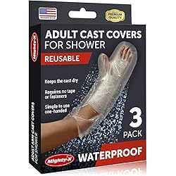 100% Waterproof Cast Cover Arm -【Watertight Seal】 - Reusable Adult Half Arm Cast Covers for Shower Elbow, Hand & Wrist - 3 Pack