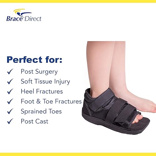 Pediatric Childrens Post Op Shoe For Little Kid, Big Kid- Square Toe Fracture Shoe- Fits Kids Shoe Sizes 11 to 7- For Broken or Fractured Foot or Toe, Post Op, Soft Tissue Injury- Left or Right Foot
