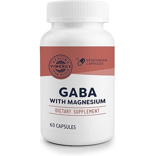 Vimergy GABA with Magnesium – Natural Calm & Relaxation Support Capsules – Natural Stress Support Supplements - Non-GMO, Gluten-Free, Kosher, Soy-Free, Vegan, Paleo 60 Count