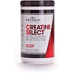 Beverly International Creatine Select with Phosphates, 40 servings. Since 2003, the only fail-proof creatine formula. Boosts muscle size and strength every time. For men and women. Tastes like Tang