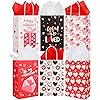 DERAYEE Valentines Day Gift Bags, 24 Pack Valentines Day Bags with Tissue Paper Medium Valentines Treat Bags Goody Bags Party Favors for Kids 9