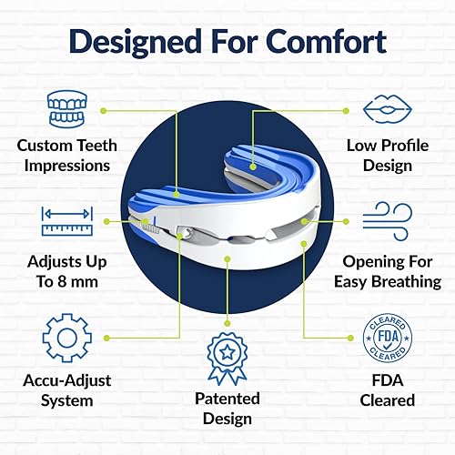 VitalSleep Anti-Snoring Mouthpiece, Adjustable Jaw Positioning, Custom Teeth Impressions, USA Made & FDA Cleared Snore Solution Mouth Guard