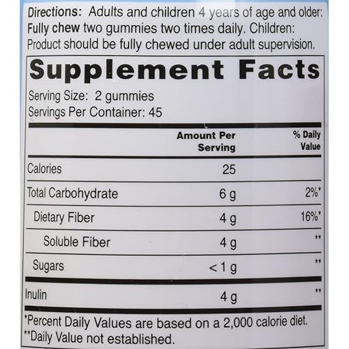 Phillips' Fiber Good Gummies, 90 Count, Inulin Soluable Fiber Gummy with Natural Flavors to Help Support Regularity