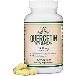 Quercetin with Bromelain - 120 Count 1,200mg Servings Immune Health Capsules - Supports Healthy Immune Functions in Men and Women Vegan Safe, Manufactured in USA by Double Wood Supplements