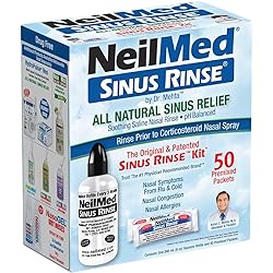 NeilMed Sinus Rinse - A Complete Sinus Nasal Rinse Kit, 50 count Pack of 1