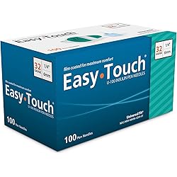 Easy Touch Insulin Pen Needles 32G 14-Inch 6mm, Box of 100