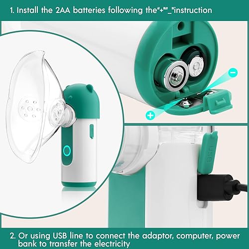 Mayluck Mesh Nebulizer for Kids, Ultrasonic Nebulizer Machine for Adults, Portable Nebulizers Efficient and Silent Operation Inhaler for Easy Use Anytime Anywhere