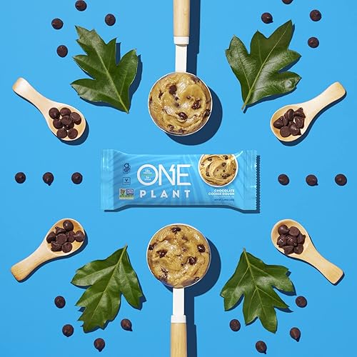 ONE Plant Protein Bars, Chocolate Cookie Dough, Vegan, Gluten Free Protein Bars with 12g Protein & Only 1g Sugar, Guilt-Free Snacking for High Protein Diets, 1.59 Oz 12 Pack