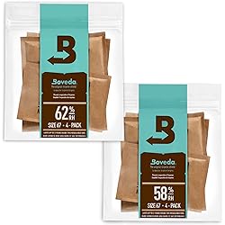 Boveda Supply Starter Kit - RH 2-Way Humidity Control – All In One Humidity Control - Keep Items Fresh - Contains: 58% & 62% Humidity Packs – For Glass & Humidor – Size 67 - 8 Count Resealable Bag