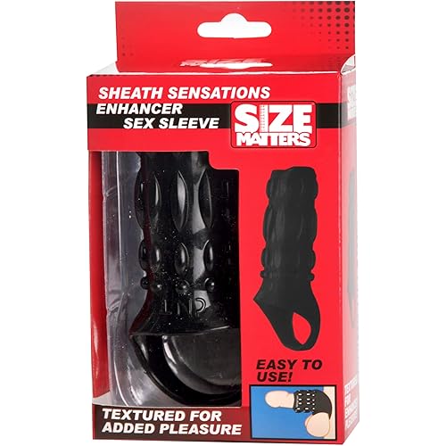 Size Matters Sheath Sensations Enhancer Sex Sleeve, Black ae288-black