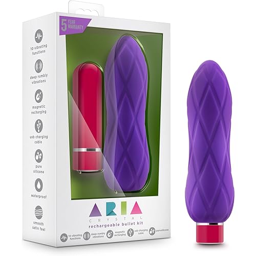 Blush Novelties 4" Finger Vibrator Powerful Multi-Speed Vibration Waterproof Sex Toy for Couple, Purple