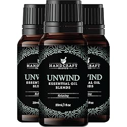 Handcraft Unwind Essential Oil Blend 30 ml – Essential Oils for Diffusers for Home – Relaxing and Calming Essential Oil Blends with Bergamot, Grapefruit and Ylang Ylang Oils - Pack of 3