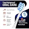 Sparx Electric Toothbrush Replacement Heads, Brush Heads with Blue LED Light Therapy for Teeth Whitening, Refill Brush Heads, 2 Pack, White