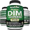 Nutrivein DIM Supplement 400mg Diindolylmethane Plus Bioperine - Maintain Hormone Balance with Estrogen for Menopause and Middle Age - Supports Acne and PCOS Treatment Men & Women