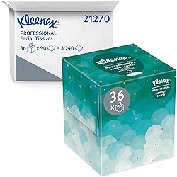 Kleenex Professional Facial Tissue Cube for Business 21270, Upright Face Tissue Box, 36 BoxesCase, 95 TissuesBox, 3,420 TissuesCase