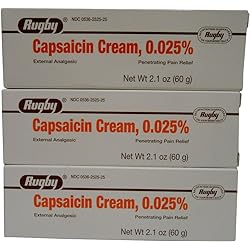 Rugby Capsaicin 0.025% Cream, 2.1 Ounce, 3 Count