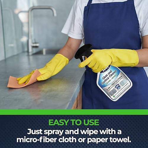 RMR - 2-in-1 Glass and Surface Cleaner Plus Repellent, Streak-Free Multi-Surface Treatment, Cleans & Repels Water Spots, Soil, Stains, 32-Fluid Ounce Spray Bottle