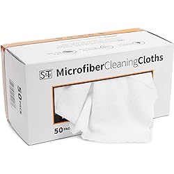 S&T INC. 524601 Microfiber Cleaning Cloths, Reusable and Lint-Free Towels for Home, Kitchen and Auto, 50 Pack with Box, Assorted