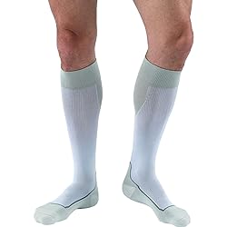 JOBST - 7528901 Sport Knee High 15-20 mmHg Compression Socks, WhiteGrey, Medium