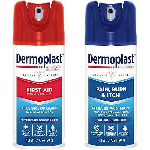 Dermoplast Bundle: Pain, Burn & Itch Relief Spray Dermoplast First Aid Spray Bundle, 2.75 oz Each