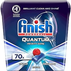 Finish Quantum Infinity Shine - 70 Count - Dishwasher Detergent - Powerball - Our Best Ever Clean and Shine - Dishwashing Tablets - Dish Tabs Packaging May Vary