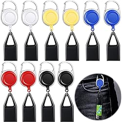 10 Pieces Retractable Lighter Clip Assorted Color Lighter Holder Keychain with Clip Classic Lighter Cover, Single Clip for Convenience, Black, White, Red, Blue, Yellow