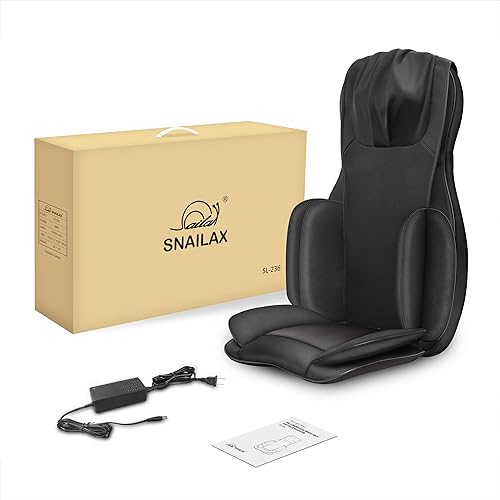 Snailax Full Body Massage Chair Pad -Shiatsu Neck Back Massager with Heat & Compression, Kneading Full Back Massage Seat Portable Chair Massagers for Back and Neck, Shoulder