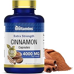 Cinnamon Capsules 4000 MG - 180 Capsules | Ceylon Cinnamon & Cassia Cinnamon Pills | Extra Strength Cinnamon Bark Extract Supplement | Cinnamon Complex Includes Ceylon Cinnamon | by TNVitamins