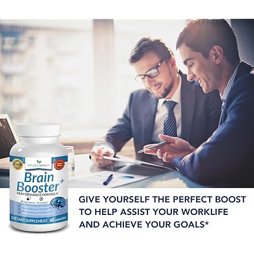 Advanced Brain Booster Supplements - 40 Ingredients Memory Focus & Clarity Vitamins Plus eBook - Boost Energy, Elevate Brain Function Nootropic Power Support with DMAE - 60 Brain Health Formula Pills