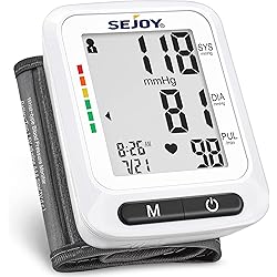Blood Pressure Monitor XL Wrist Cuff 5.3-8.5 inch, Automatic Accurate BP Monitor Large Screen Display, 120 Reading Memory, Irregular Heartbeat Detector Home Use Digital Blood-Pressure Machine