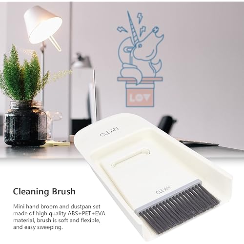 Small Broom and Dustpan Set Mini, Handheld Broom and Dustpan Set Multipurpose Dustpan Brush Set Handheld Table Cleaning Broom for Household