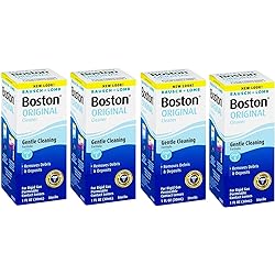 Bausch and Lomb Boston Original Cleaner for Hard Rigid Gas Permeable Contact Lenses, Travel Size 1 oz - Pack of 4