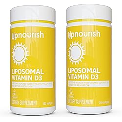 2 Pack - Liposomal Vitamin D 5000 IU 730 softgels, Cholecalciferol Vitamin D3 with Organic Coconut Oil, High Dose VIT D3 Supplement