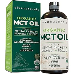 Organic MCT Oil for Keto Coffee 32 fl oz - Best MCT Oil Supplement to Support Energy and Mental Clarity, USDA Organic, Non-GMO and Paleo Certified & Keto Friendly