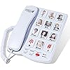 Future Call FC-0613 Best Landline Phones for Seniors, Landline Phone for Hearing Impaired Seniors, Dementia Products for Elderly, Alzheimers Products, Big Button Telephone for Seniors, 10 Picture Keys