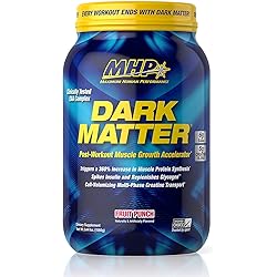 MHP Dark Matter Post Workout, Recovery Accelerator, wMulti Phase Creatine, Waxy Maize Carbohydrate, 6g EAAs, Fruit Punch, 20 Servings, 55 Oz
