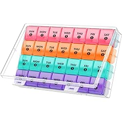 Monthly Pill Organizer 1 Time a Day with Dust-Proof Case, DANYING Extra Large 4 Weeks Pill Box Once a Day, 28 Days Pill Container 1 Per Day, Weekly Vitamin Case, Daily Medicine Organizer XL