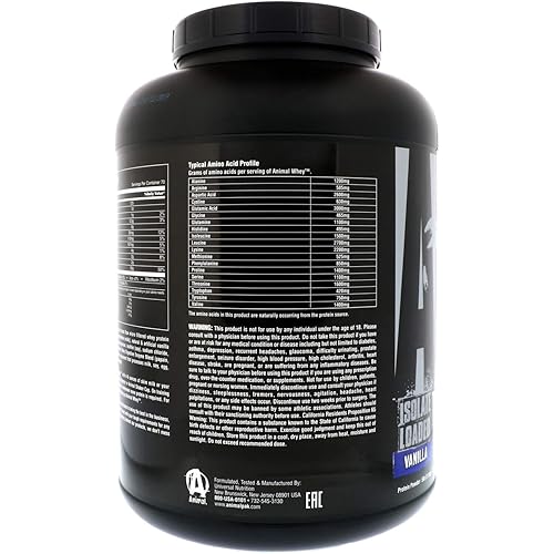 Animal Whey Isolate Whey Protein Powder – Isolate Loaded for Post Workout and Recovery – Low Sugar with Highly Digestible Whey Isolate Protein - Vanilla - 5 Pounds