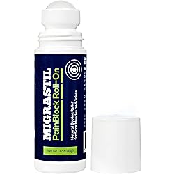 Migrastil PainBlock Roll-On, 3 oz - Topical Relief for Muscle Aches, Cramps, Joint & Nerve Discomfort. Works Great on Shoulders, Neck, Feet, Knees, Legs, Back, Elbows, Hips, Etc
