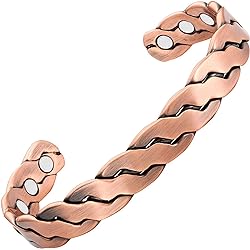 MagnetRX® Pure Copper Magnetic Bracelet - Arthritis Pain Relief & Carpal Tunnel Magnetic Therapy Copper Bracelets for Men - Adjustable Cuff Gift Box Copper | Medium - Large