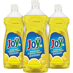 JOY Ultra Grease Cutting Dishwashing Dish Detergent Liquid Soap, Lemon Scent, 30 Ounce Pack of 3, Powerful Cleaning Agent