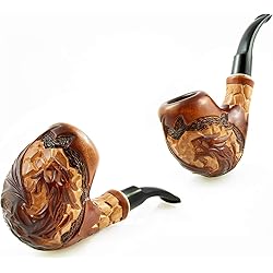 Fashion NEW Tobacco Pipe Carved"DRAGON" Dragonstone Wooden Smoking Tobacco Pipe 5.5 in. and Pouch. Exclusive Designed for Pipe Smokers Dragon#4