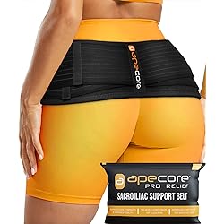 SI Belt - Sacroiliac Belt for Women and Men - SI Joint Belt for Sciatica, Joint, Pelvis, Lower Back Pain Relief - Lumbar and Hip Support Brace - Trochanter Belt with Extra Compression Hip Pain Relief