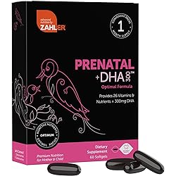 Zahler Prenatal Vitamin with DHA & Folate - DHA Supplements & Prenatal Multivitamin for Mother and Child - Kosher Prenatal DHA Prenatal Vitamins with Iron, Pre Natal Softgels 60 Count