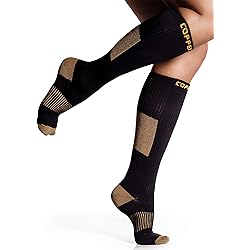Copper Compression Socks for Women & Men - Diabetic Socks, Improves Circulation, Reduces Swelling & Pain - For Nurses, Running, Everyday Use - Copper Infused Nylon By CopperJoint Large – X-Large