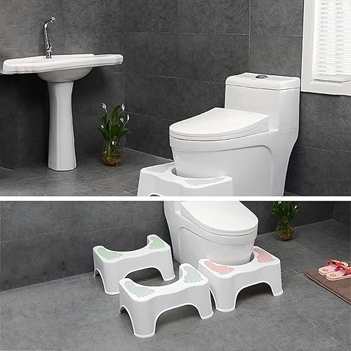 ZAANTA Bathroom Stool Toilet Stool, Bathroom Stool，Calloused Non-Slip Bathroom ToiletStep ，Thickened Formative Toilet Footstool for Bathroom Color : Pink