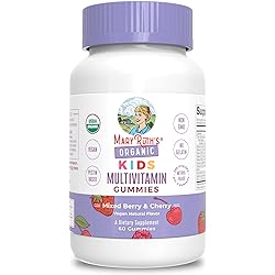 Kids Vitamins by MaryRuth's | USDA Organic | Kids Multivitamin Gummies for Ages 4 | Multivitamin for Kids | Vitamins for Kids | Vegan | Non-GMO | Only 2 Gummies a Day | 60 Count