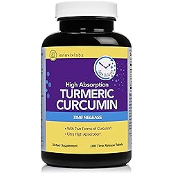 InnovixLabs Curcumin Turmeric w C3 Reduct, C3 Complex & BioPerine Black Pepper for Higher Absorption, 100 Time-Release Tablets, 95% Tetra-Hydro-Curcumin, Turmeric Curcumin Supplement