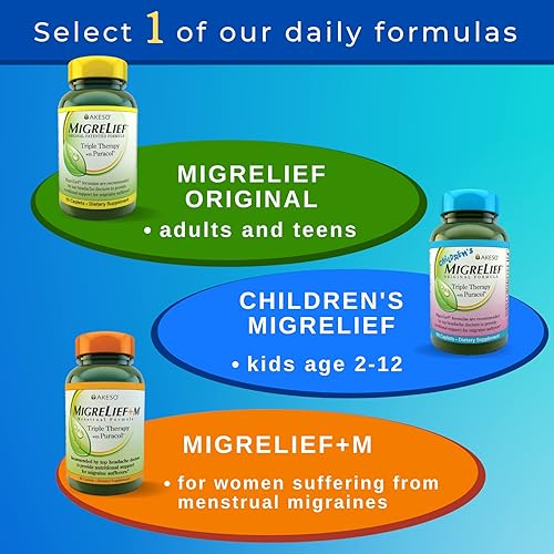 Children's MigreLief® - Triple Therapy with Puracol™ - Nutritional Support for Pediatric Migraine Sufferers - 60 Caplets1 Month Supply