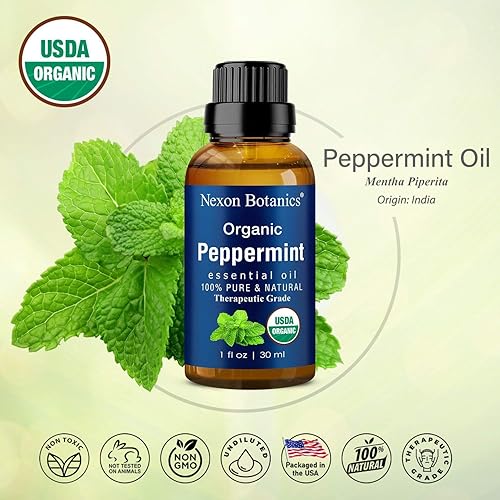 Organic Eucalyptus Essential Oil and Organic Peppermint Essential Oil Bundle - Perfect for DIY Recipes, Aromatherapy, Massage, Topical, and Household Uses